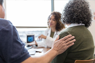 Older couple at a doctor visit