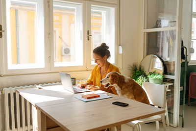 A person working from home