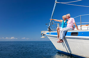 Older couple on boat